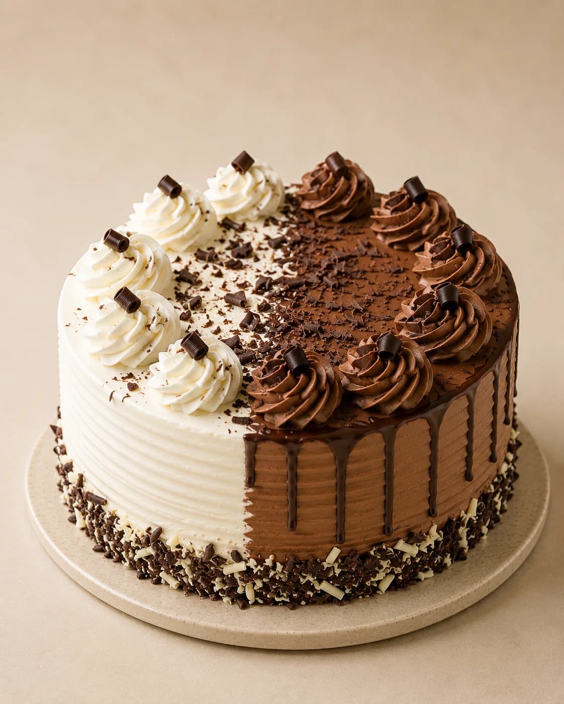 Vancho. Vanilla and chocolate in the same crumb, ivory on the outside.